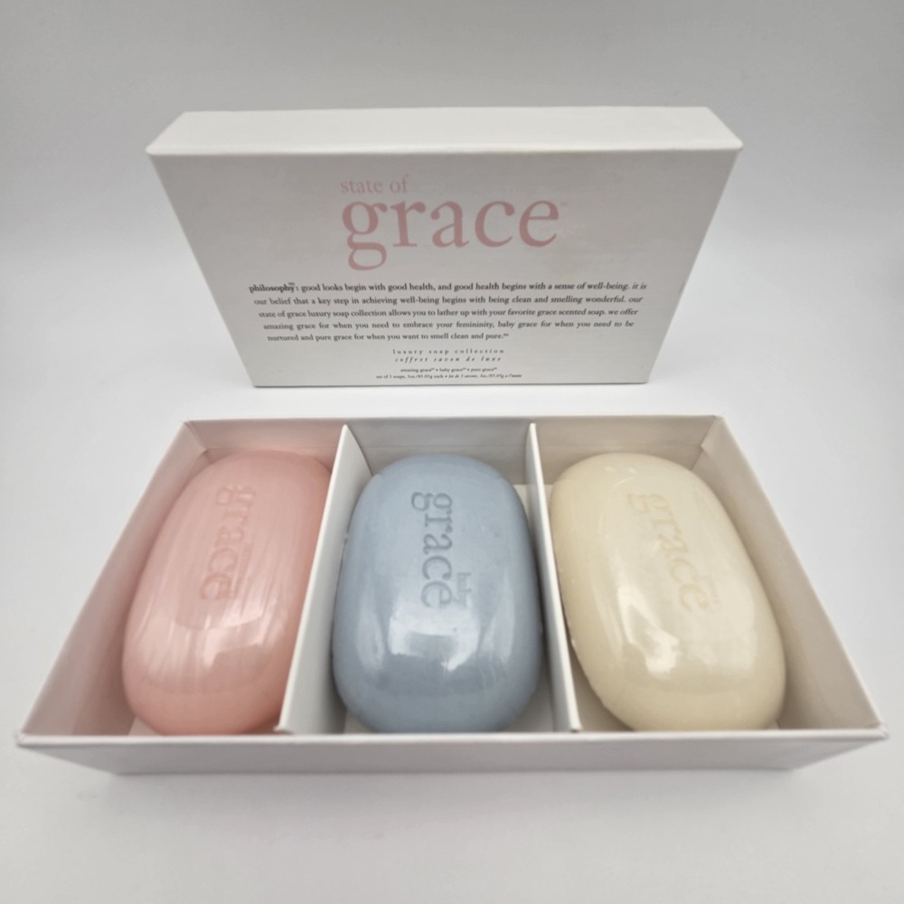 RARE Philosophy State of Grace Luxury Soap Collection 3 Bar Trio Discontinued